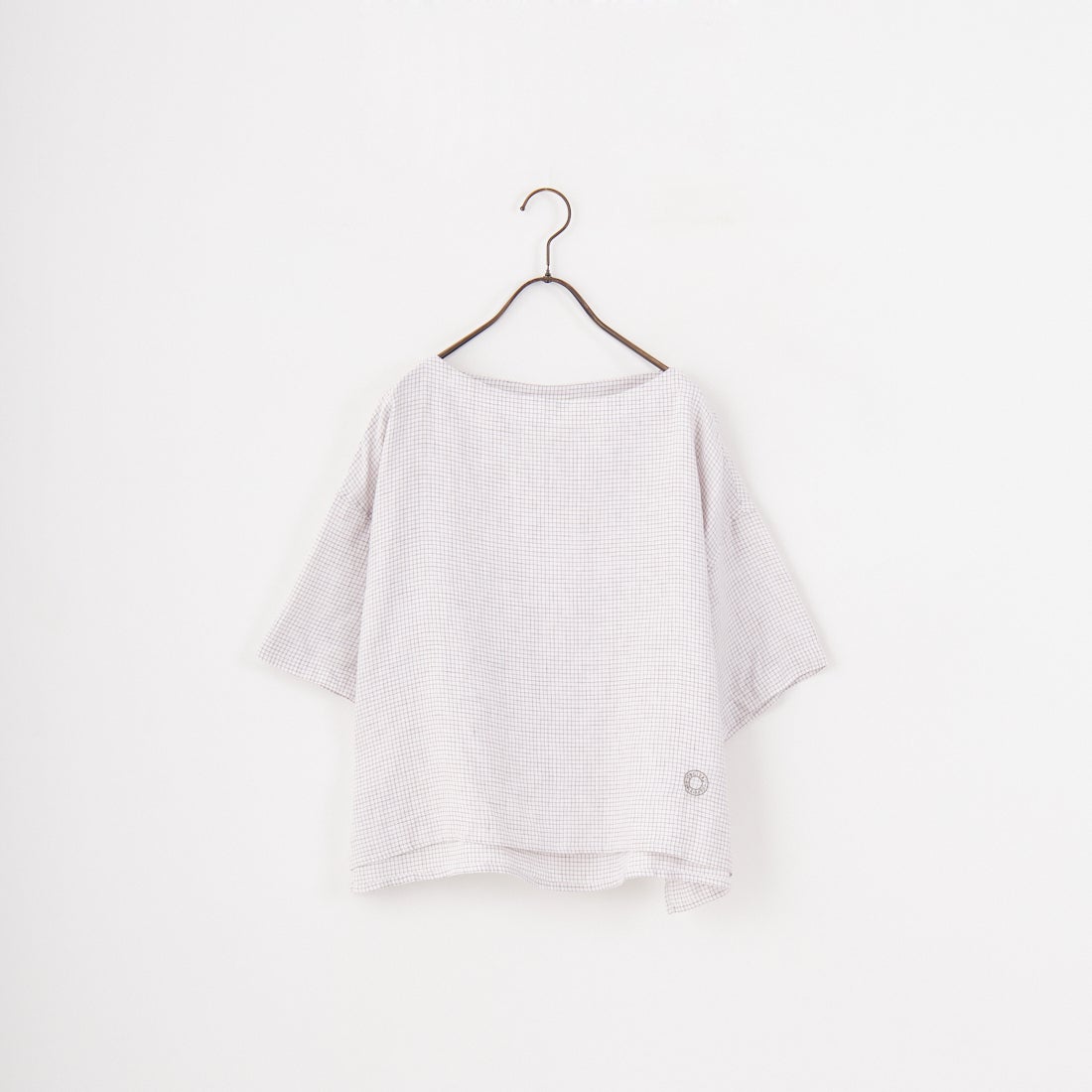 ORCIVAL [オーシバル] ボートネックリネンチェックプルオーバー [OR-B0388LCH] WH/TAUPE C