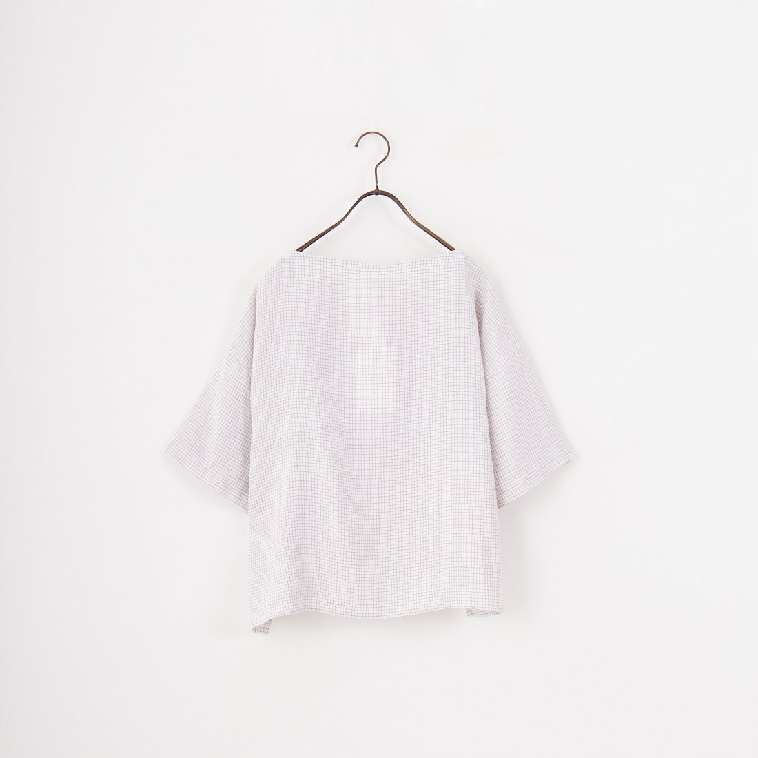 ORCIVAL [オーシバル] ボートネックリネンチェックプルオーバー [OR-B0388LCH] WH/TAUPE C