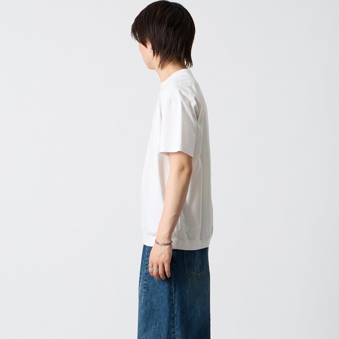 THE NORTH FACE PURPLE LABEL [ザ ノースフェイス パープルレーベル] ハイバルキーポケットTシャツ [N25SH056] OW OFF WH &&モデル身長：177cm 着用サイズ：M&&