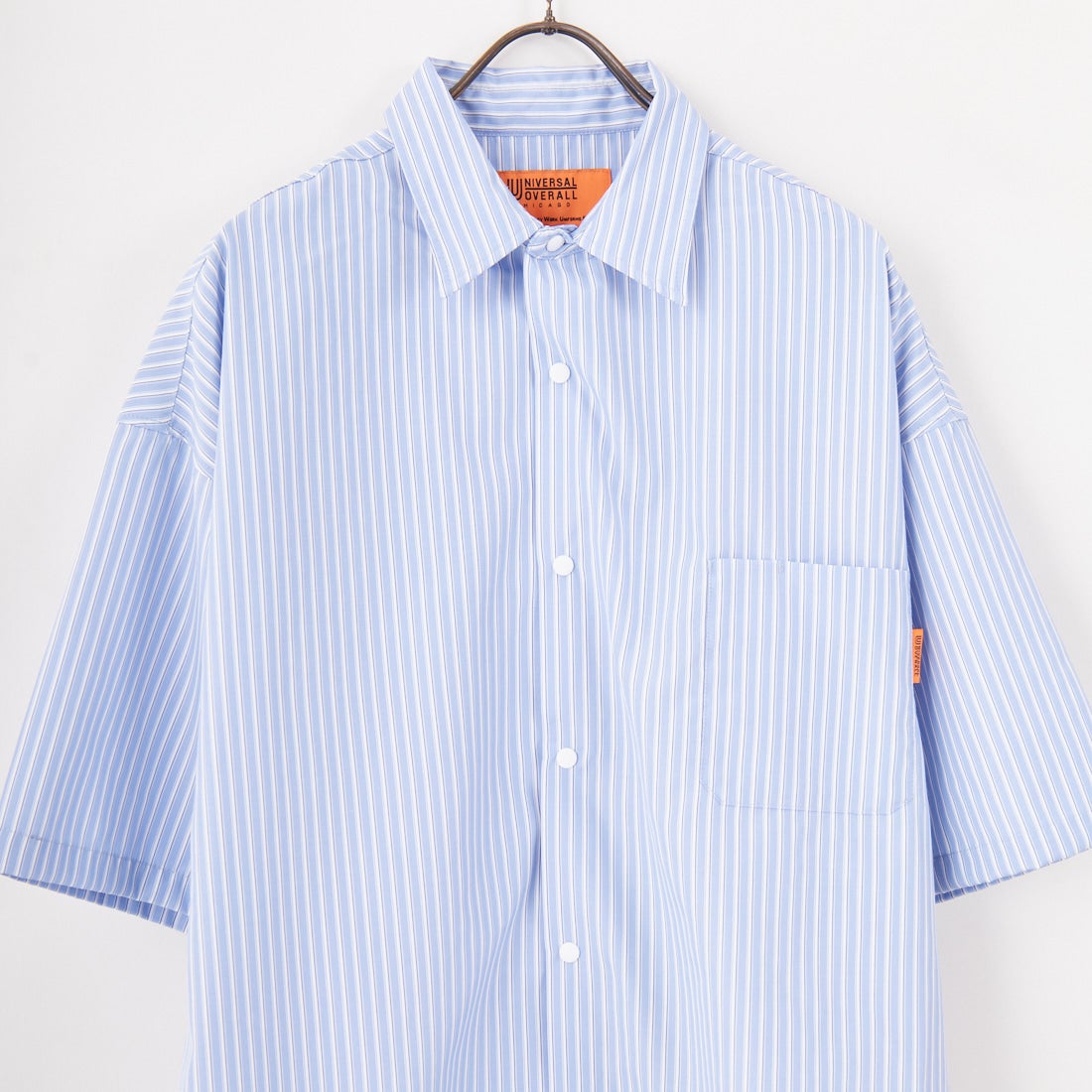 UNIVERSAL OVERALL [ユニバーサルオーバーオール] 別注 ショートスリーブ ドローコード付きパジャマシャツ [U2511120IN-JF] STRIPEﾏﾙﾁB