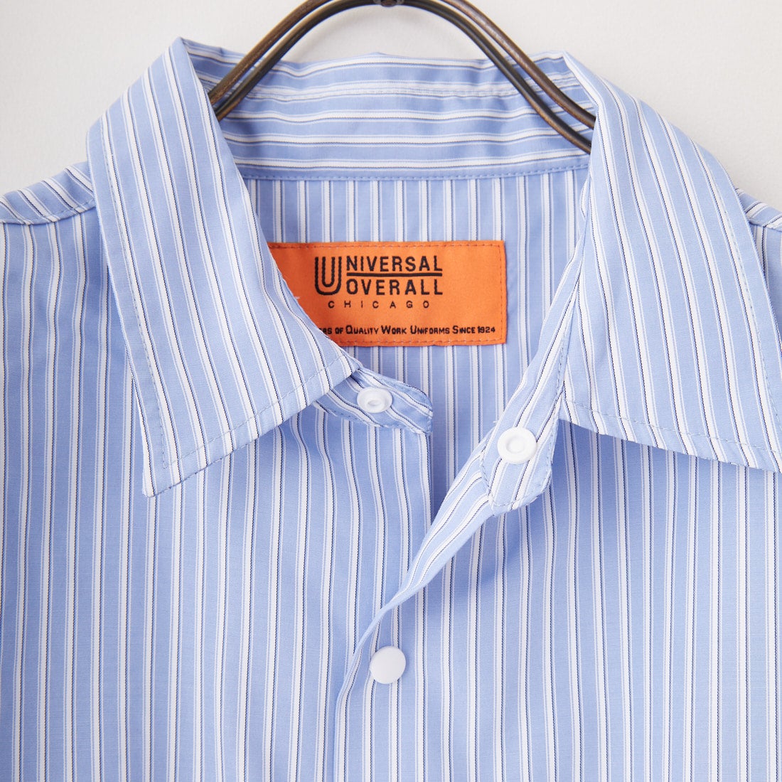 UNIVERSAL OVERALL [ユニバーサルオーバーオール] 別注 ショートスリーブ ドローコード付きパジャマシャツ [U2511120IN-JF] STRIPEﾏﾙﾁB