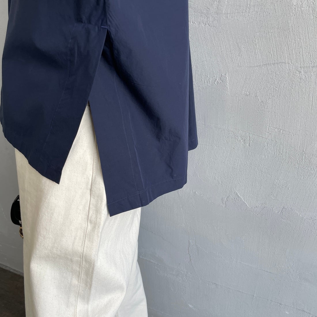 DANTON [ダントン] ハーフスリーブシャツ [DT-B0223CPL] NAVY &&モデル身長：150cm 着用サイズ：38&&