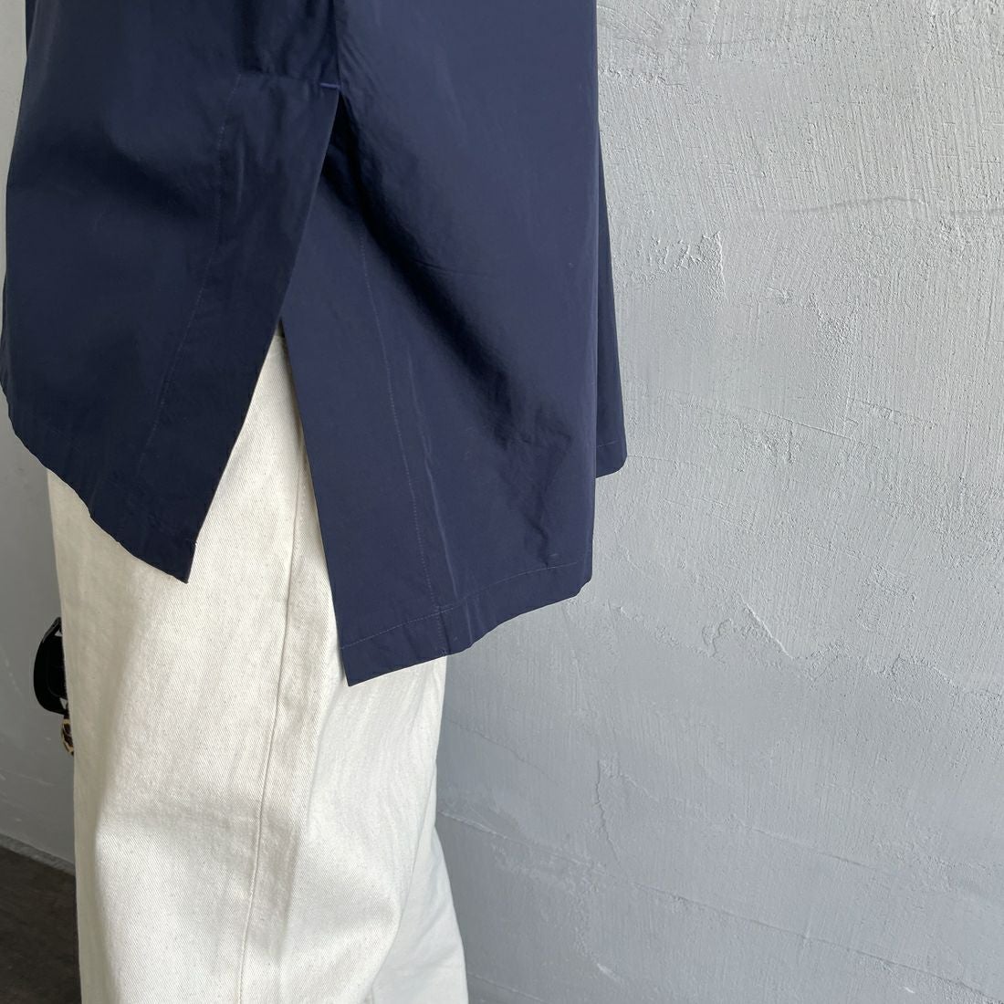 DANTON [ダントン] ハーフスリーブシャツ [DT-B0223CPL] NAVY &&モデル身長：150cm 着用サイズ：38&&