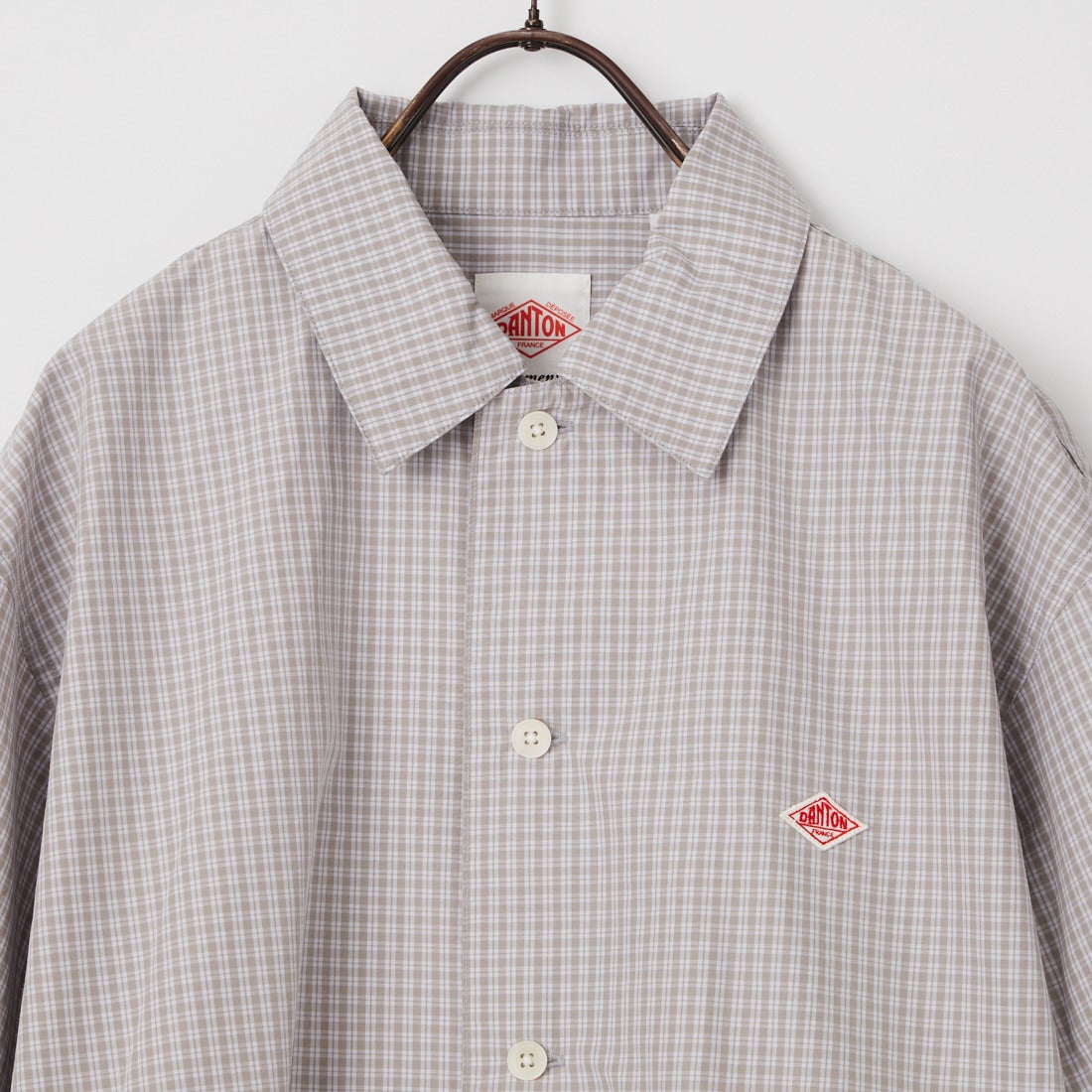 DANTON [ダントン] ハーフスリーブシャツ [DT-B0223CPP] GRY/WHT CK