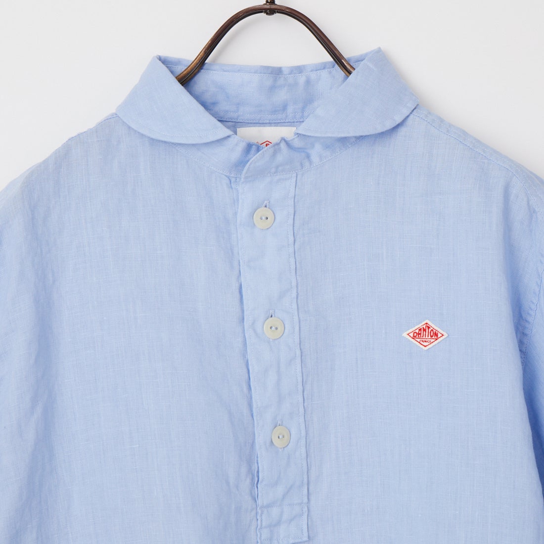 DANTON [ダントン] ラウンドカラー リネンプルオーバーシャツ [DT-B0283FLI] DK.SAX