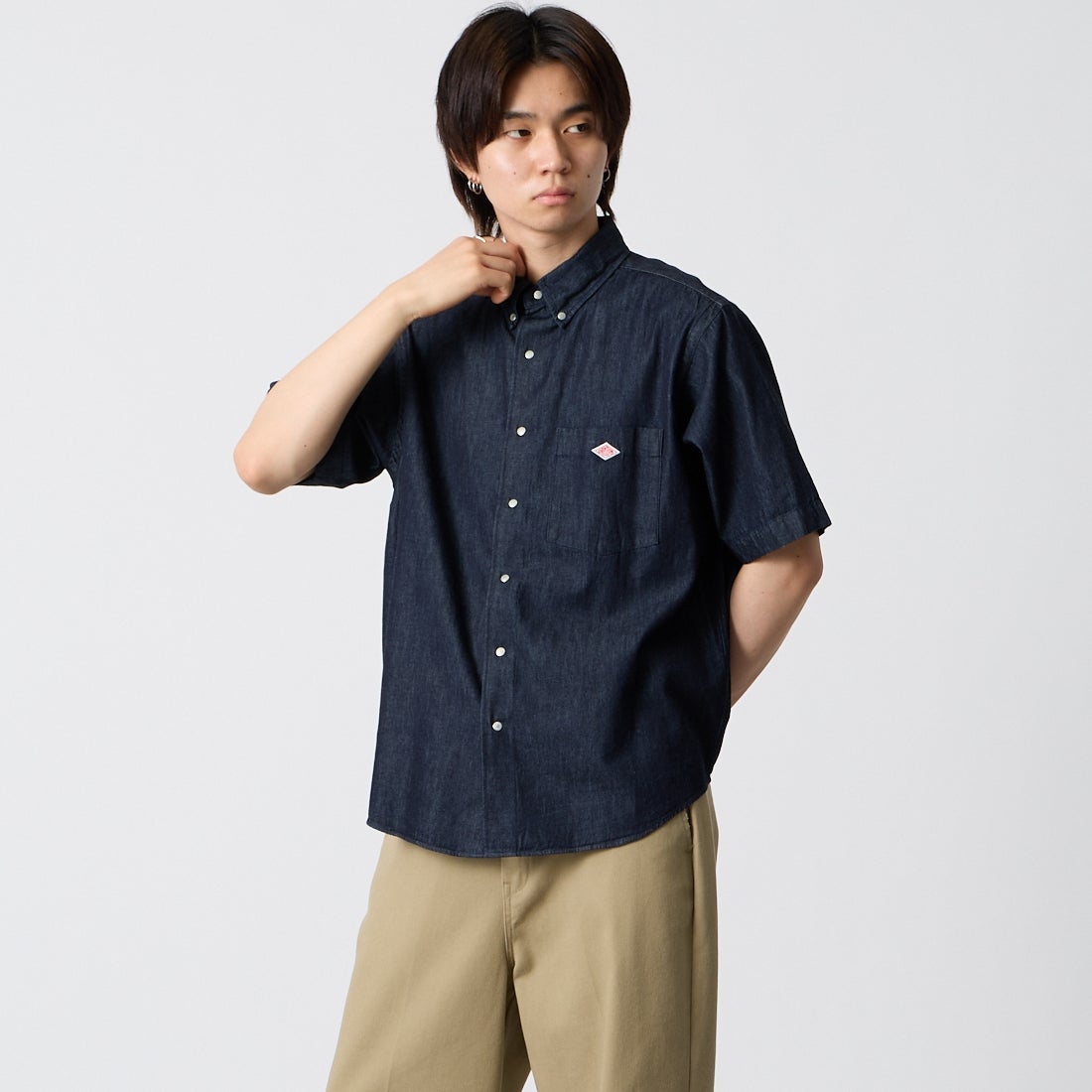 DANTON [ダントン] ドットボタン デニムダンガリー ボタンダウンシャツ
