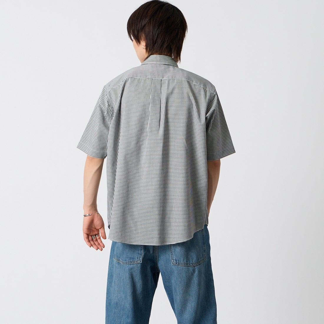 DANTON [ダントン] ドットボタン オックスフォード ボタンダウンシャツ [DT-B0337POD] BLACK GNGM &&モデル身長：177cm 着用サイズ：40&&