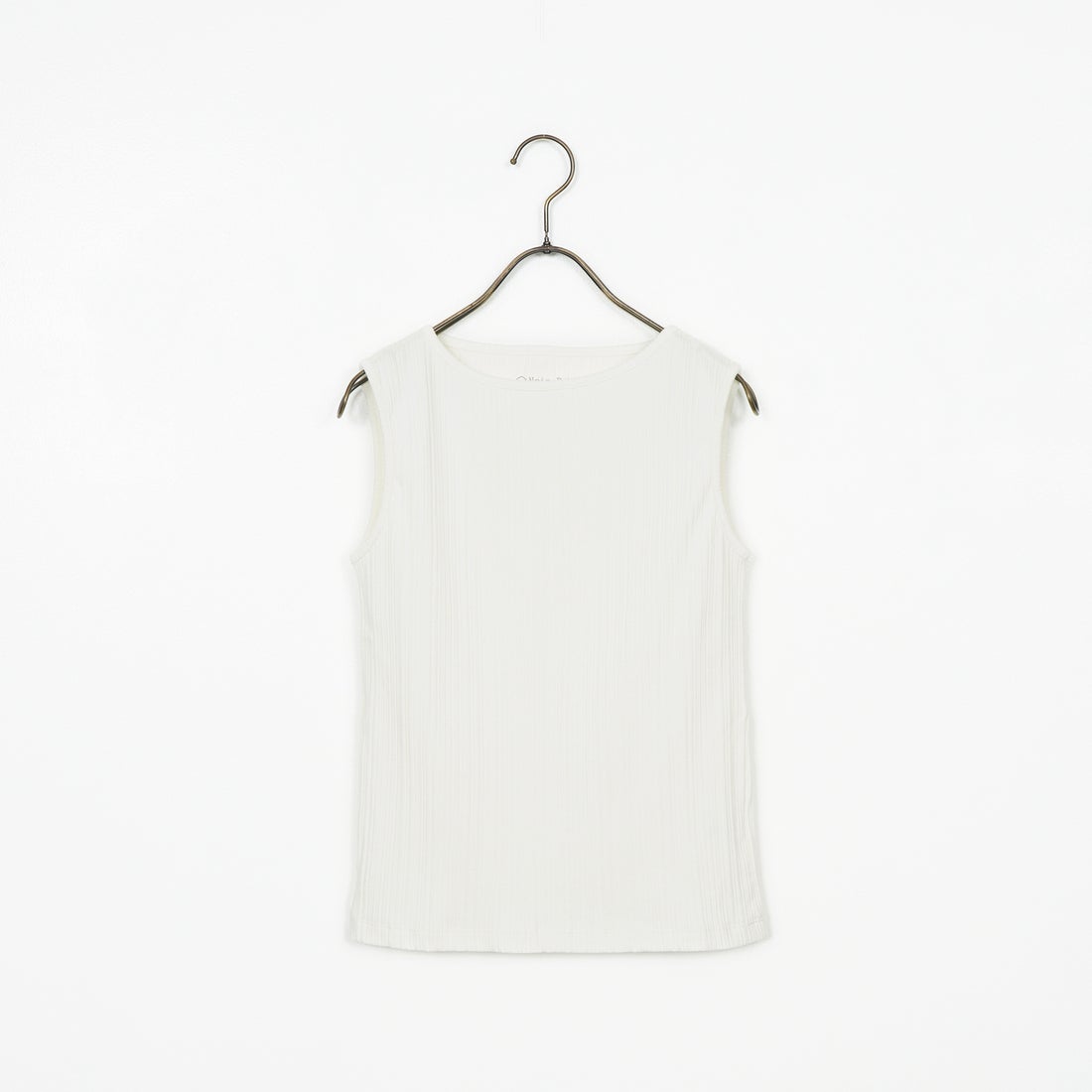 Noir Fabrik [ヌワールファブリック] ボートネックノースリーブリブカットソー [JFS-C092] O.WHITE