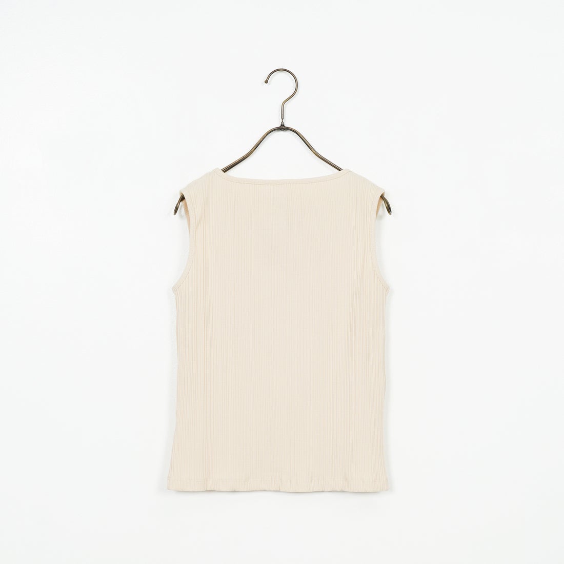 Noir Fabrik [ヌワールファブリック] ボートネックノースリーブリブカットソー [JFS-C092] LT.BEIGE