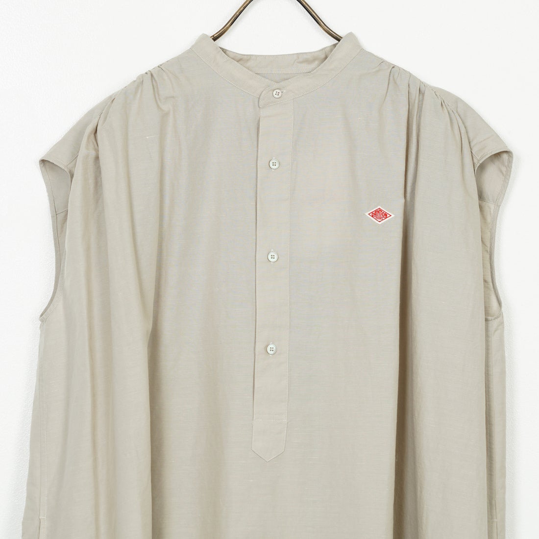 DANTON [ダントン] コットンリネンギャザワンピース [DT-B0347VCL] GREIGE