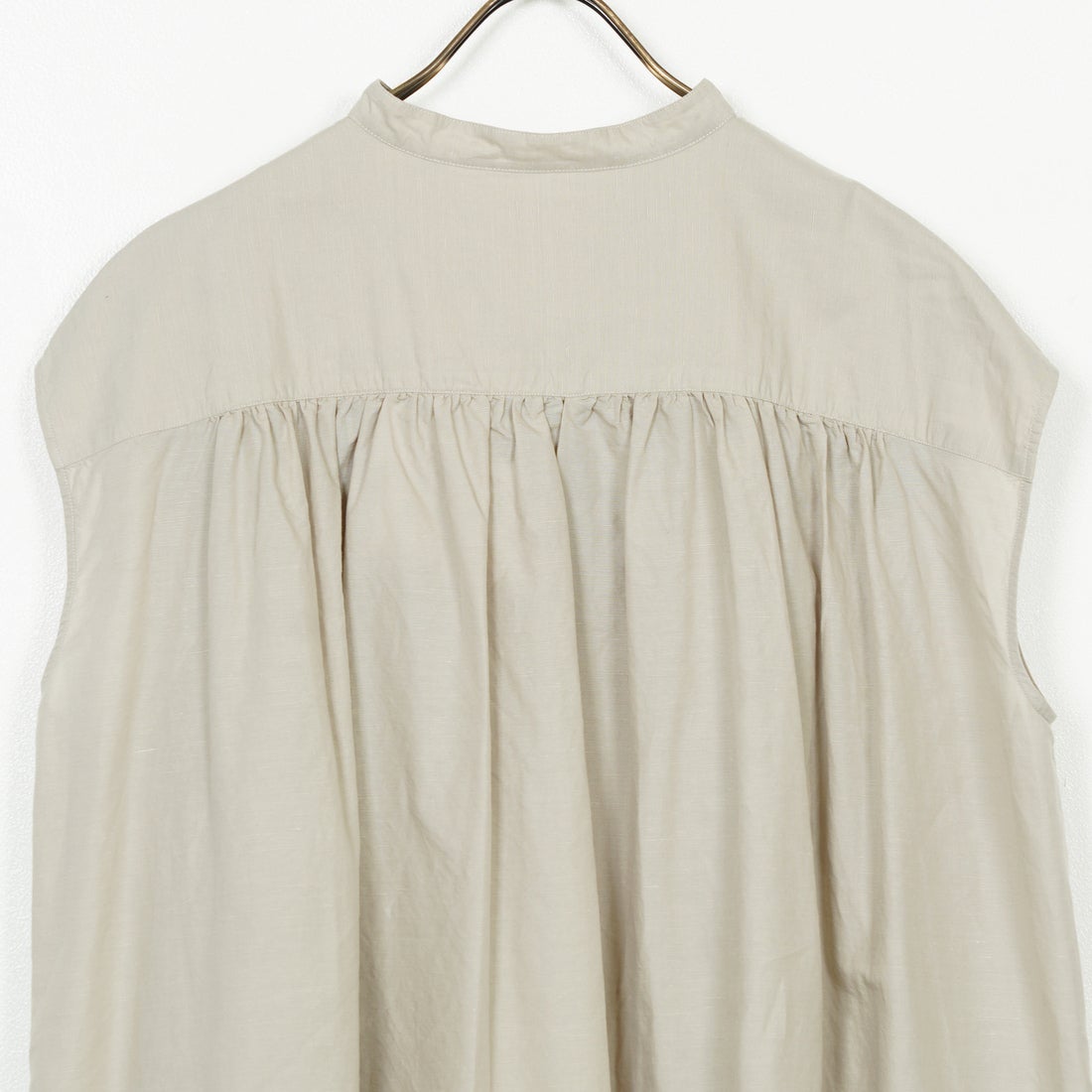 DANTON [ダントン] コットンリネンギャザワンピース [DT-B0347VCL] GREIGE