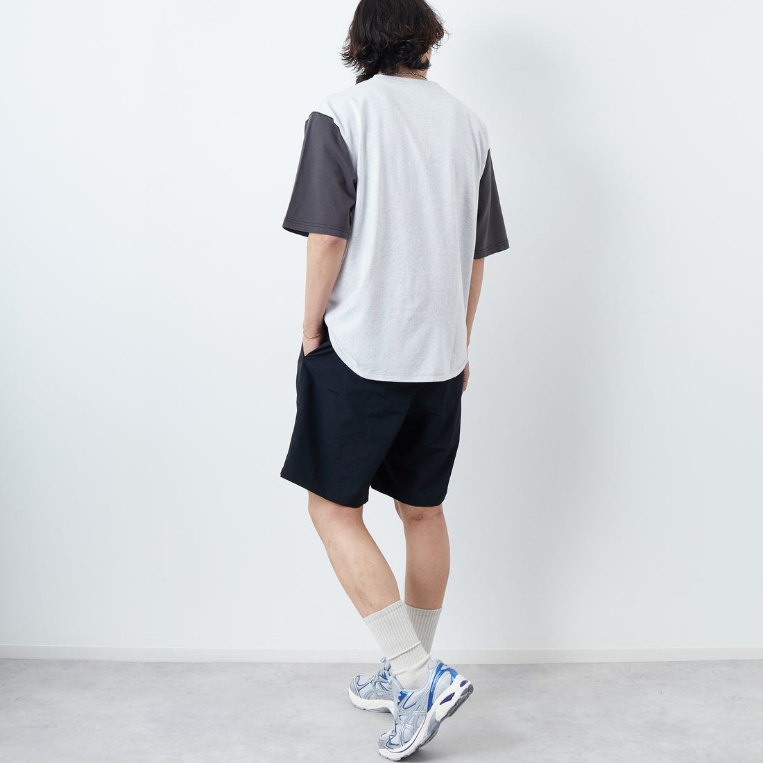 GRAMiCCi [グラミチ] ナイロンパッカブルGショーツ [G4SM-P146] BLACK &&モデル身長：179cm 着用サイズ：L&&