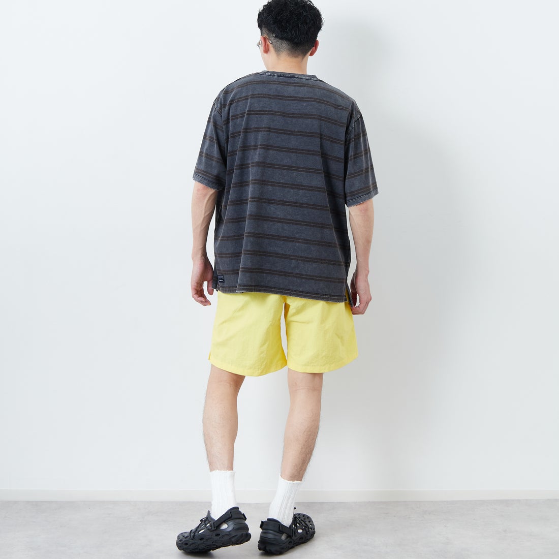 GRAMiCCi [グラミチ] ナイロンパッカブルGショーツ [G4SM-P146] SUN FLOWER &&モデル身長：168cm 着用サイズ：M&&