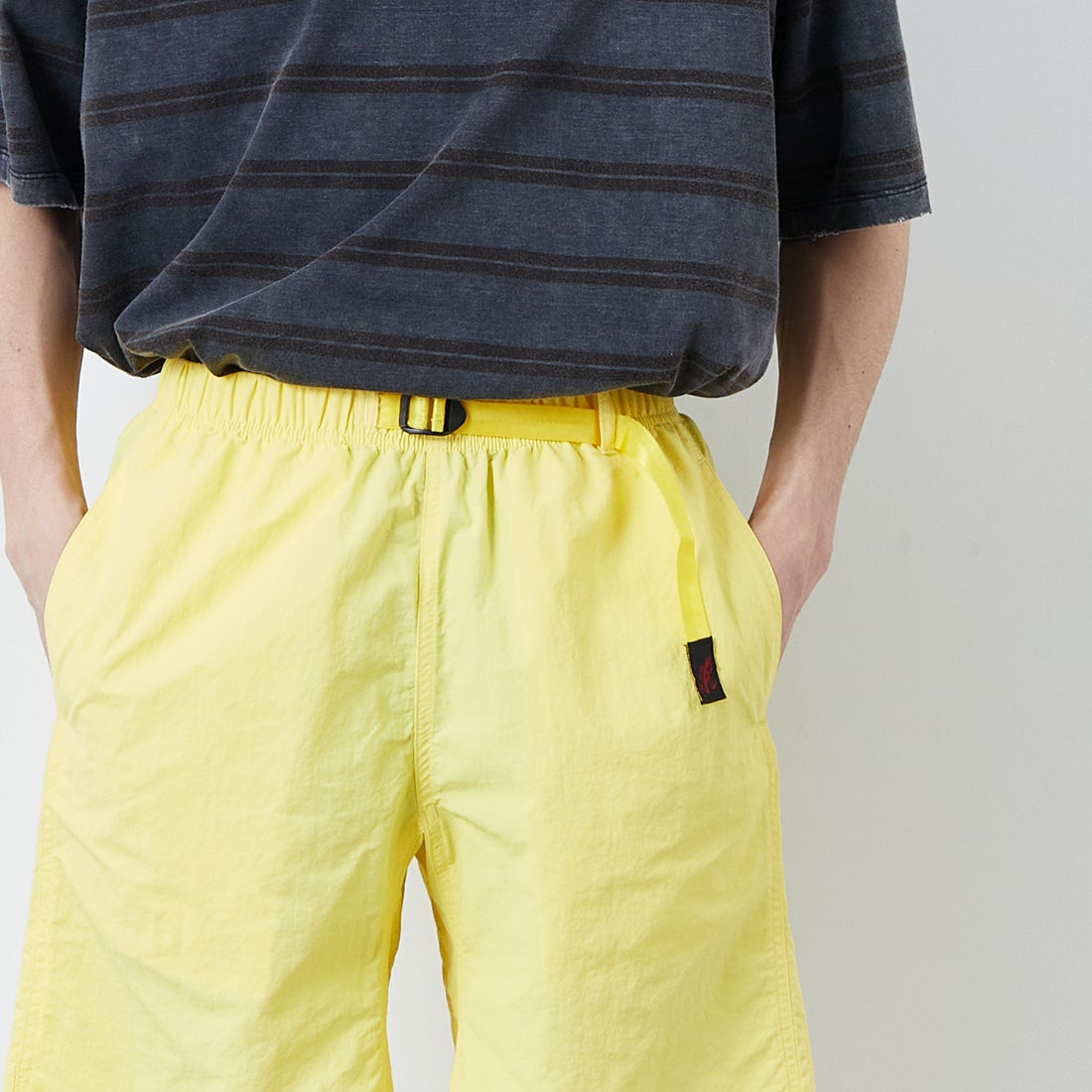 GRAMiCCi [グラミチ] ナイロンパッカブルGショーツ [G4SM-P146] SUN FLOWER &&モデル身長：168cm 着用サイズ：M&&