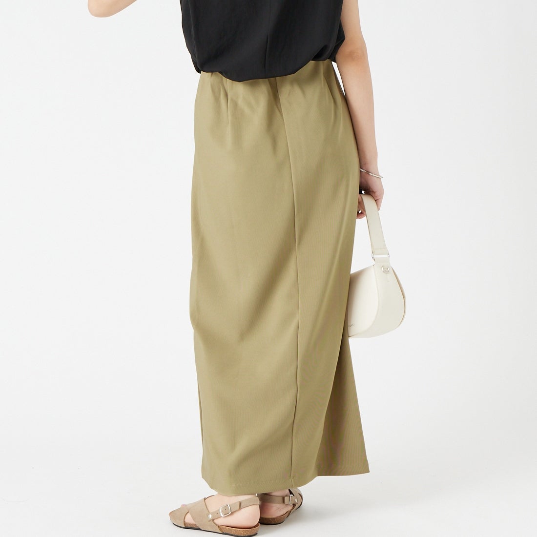 nenom [ネノム] マルチWAYナロースカート [NE23142065] 39 KHAKI &&モデル身長：162cm 着用サイズ：F&&