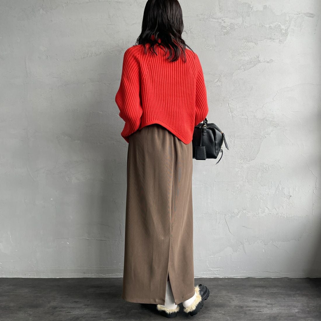 nenom [ネノム] マルチWAYナロースカート [NE23142065] 28 BROWN &&モデル身長：160cm 着用サイズ：F&&