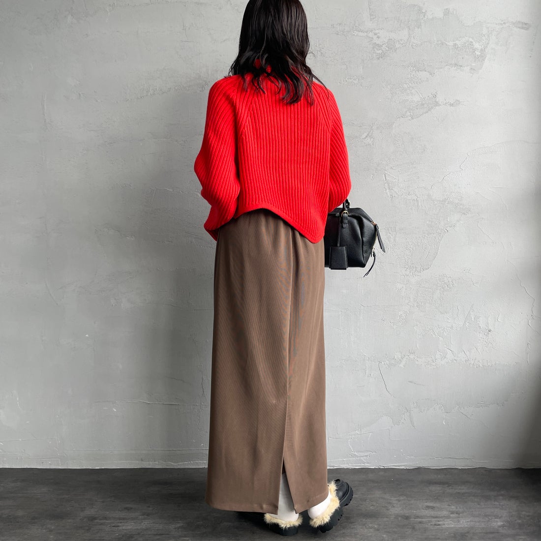 nenom [ネノム] マルチWAYナロースカート [NE23142065] 28 BROWN &&モデル身長：160cm 着用サイズ：F&&