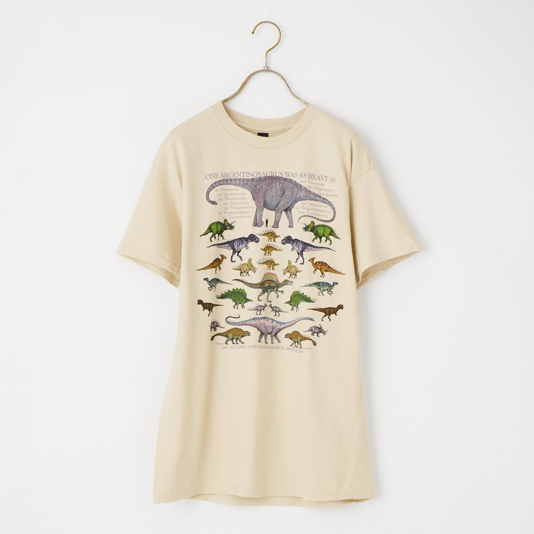 LIBERTY GRAPHICS [リバティーグラフィックス] ワンダイナソープリントTシャツ [ONE-DINOSAUR-IS] STONE