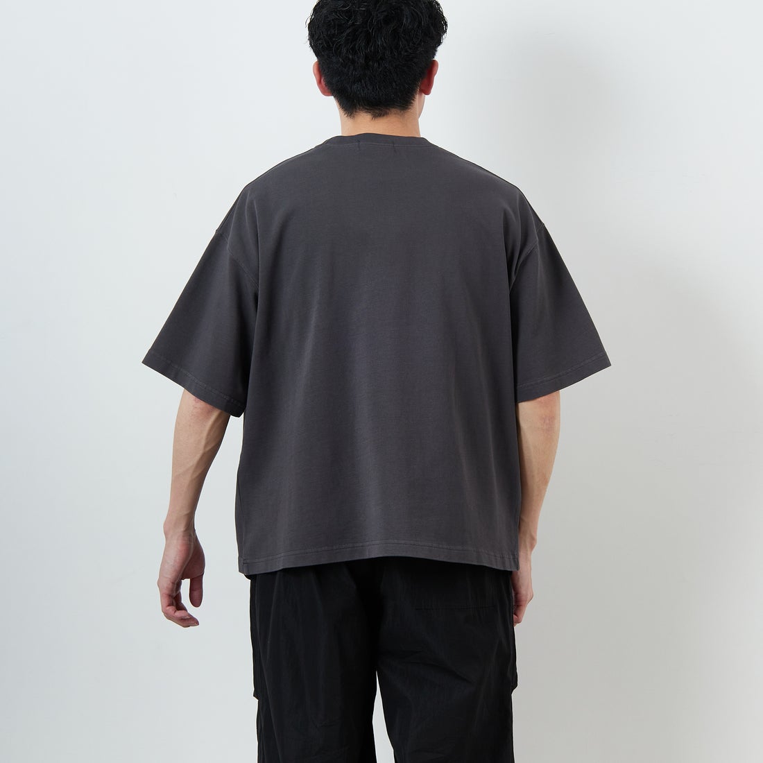 Gymphlex [ジムフレックス] ショートスリーブクルーネックTシャツ [GY-C0441DDH] CHARCOAL &&モデル身長：168cm 着用サイズ：M&&