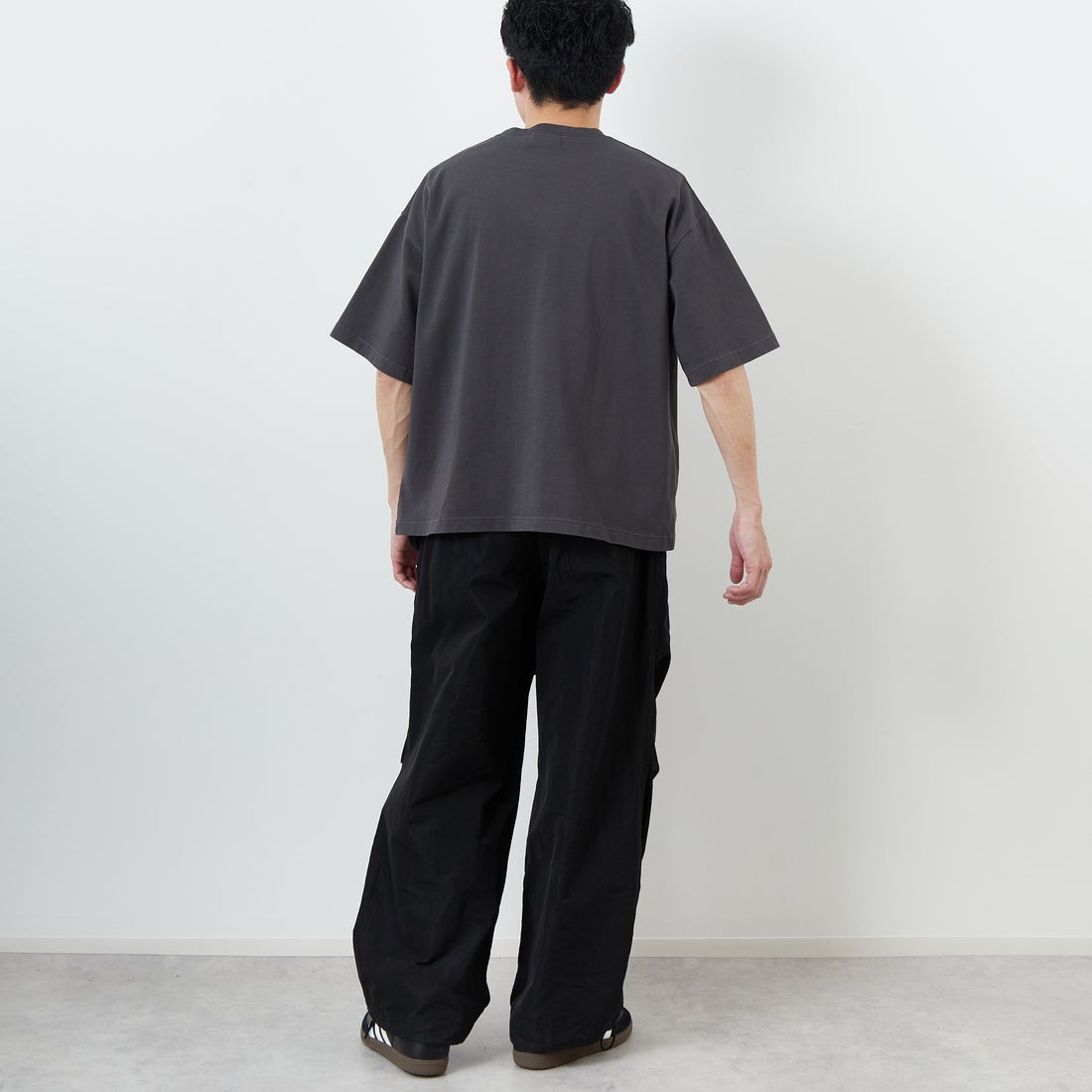 Gymphlex [ジムフレックス] ショートスリーブクルーネックTシャツ [GY-C0441DDH] CHARCOAL &&モデル身長：168cm 着用サイズ：M&&