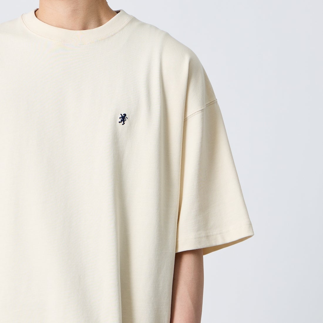 Gymphlex [ジムフレックス] ショートスリーブクルーネックTシャツ [GY-C0441DDH] IVORY &&モデル身長：177cm 着用サイズ：L&&