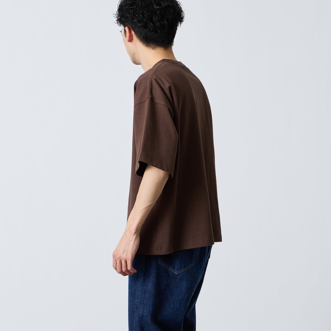 Gymphlex [ジムフレックス] ショートスリーブクルーネックTシャツ [GY-C0441DDH] BROWN &&モデル身長：168cm 着用サイズ：M&&