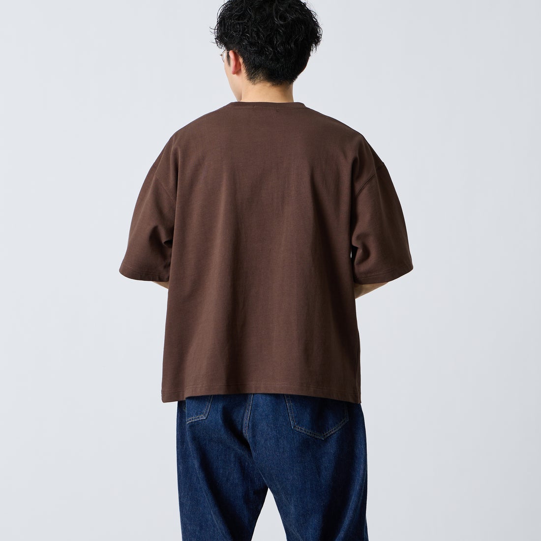 Gymphlex [ジムフレックス] ショートスリーブクルーネックTシャツ [GY-C0441DDH] BROWN &&モデル身長：168cm 着用サイズ：M&&