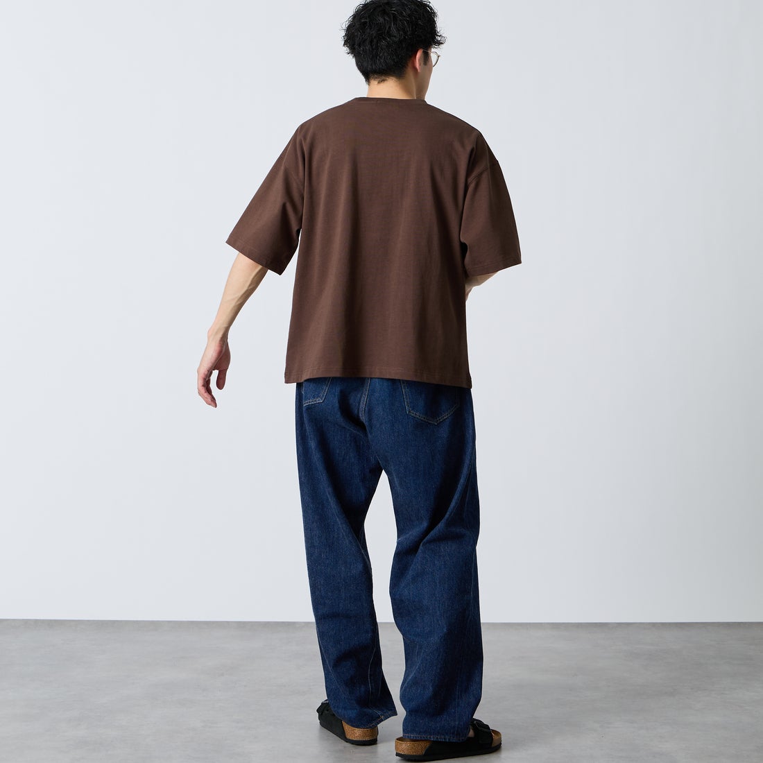 Gymphlex [ジムフレックス] ショートスリーブクルーネックTシャツ [GY-C0441DDH] BROWN &&モデル身長：168cm 着用サイズ：M&&