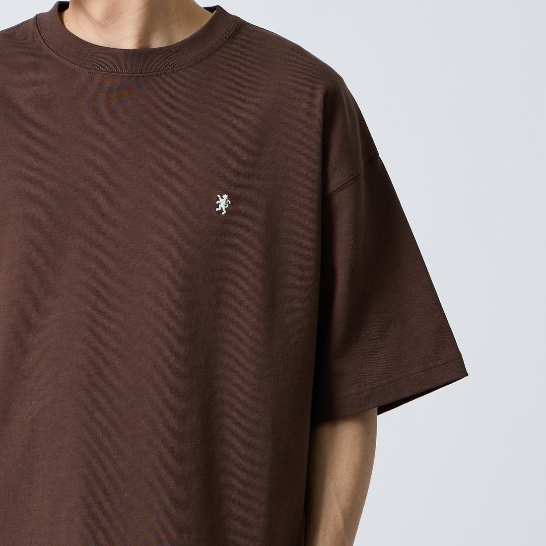 Gymphlex [ジムフレックス] ショートスリーブクルーネックTシャツ [GY-C0441DDH] BROWN &&モデル身長：168cm 着用サイズ：M&&