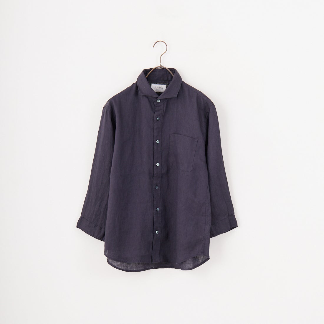 33Degrees [サーティスリーディグリーズ] フレンチリネン七分袖シャツ [BFQ211] NAVY