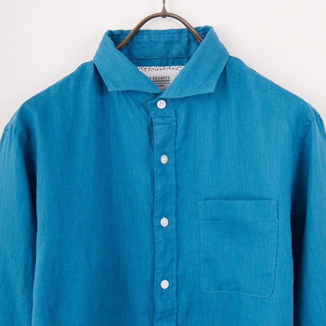 33Degrees [サーティスリーディグリーズ] フレンチリネン七分袖シャツ [BFQ211] BLUE