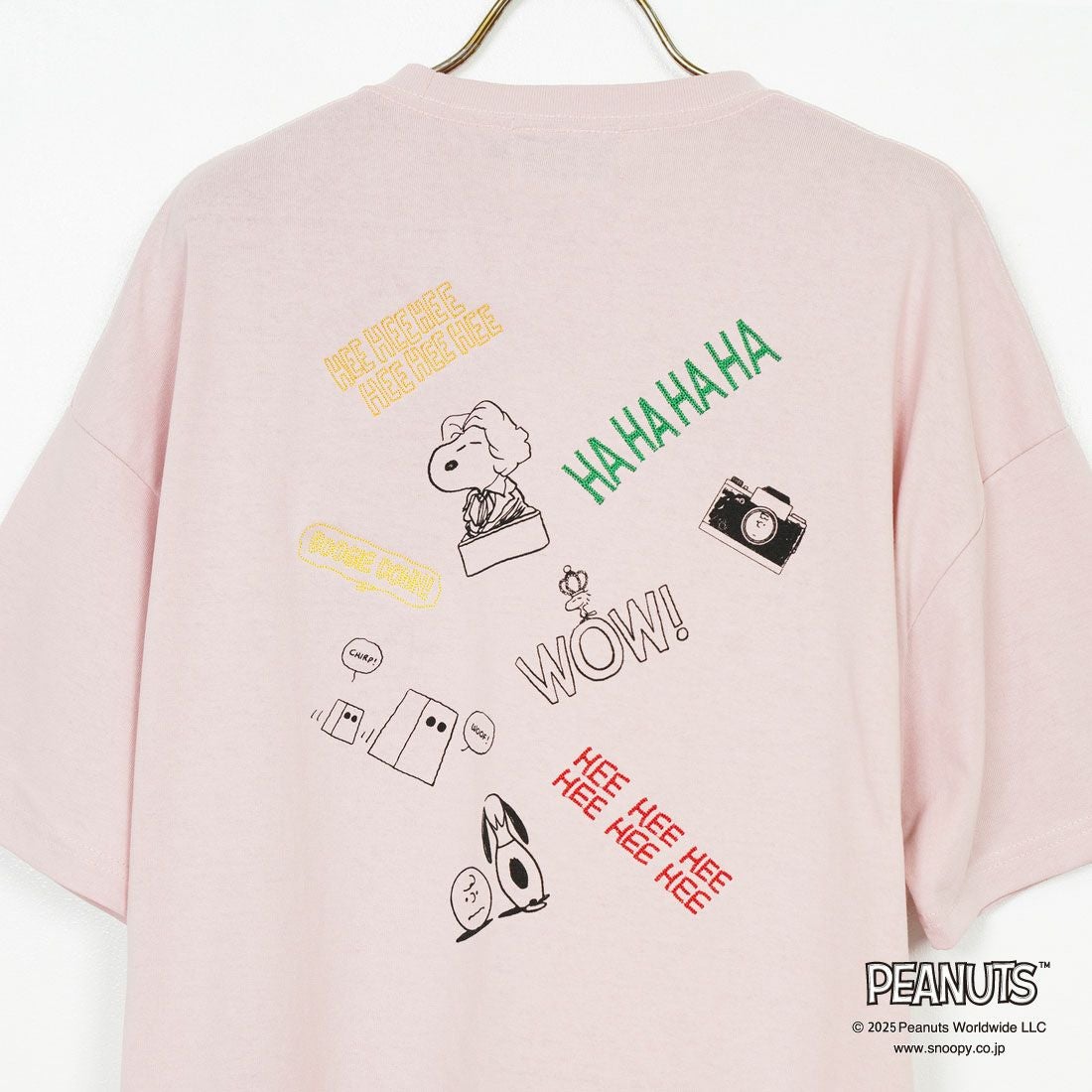 PEANUTS × JEANS FACTORY [ピーナッツ × ジーンズファクトリー] 別注 PEANUTS ヨセガキTシャツ [JFC-252-025-JF] PINK