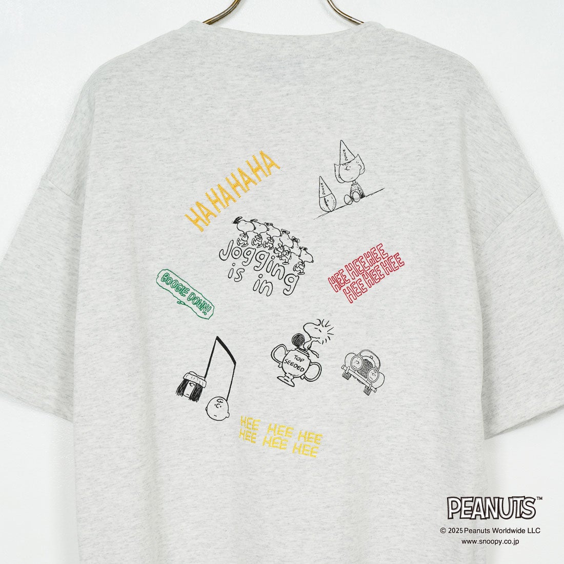 PEANUTS × JEANS FACTORY [ピーナッツ × ジーンズファクトリー] 別注 PEANUTS ヨセガキTシャツ [JFC-252-026-JF] OAT