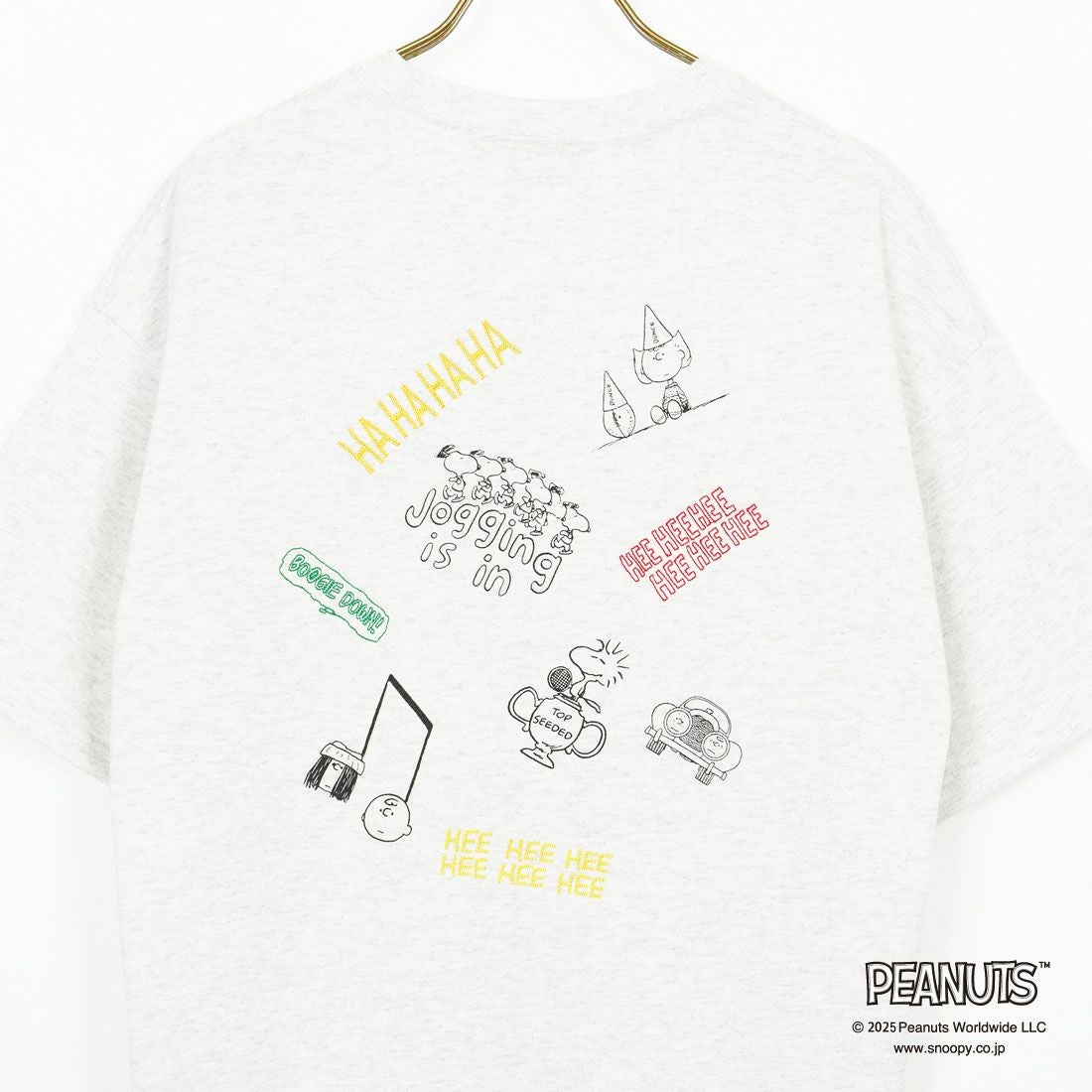 PEANUTS × JEANS FACTORY [ピーナッツ × ジーンズファクトリー] 別注 PEANUTS ヨセガキTシャツ [JFC-252-026-JF] OAT