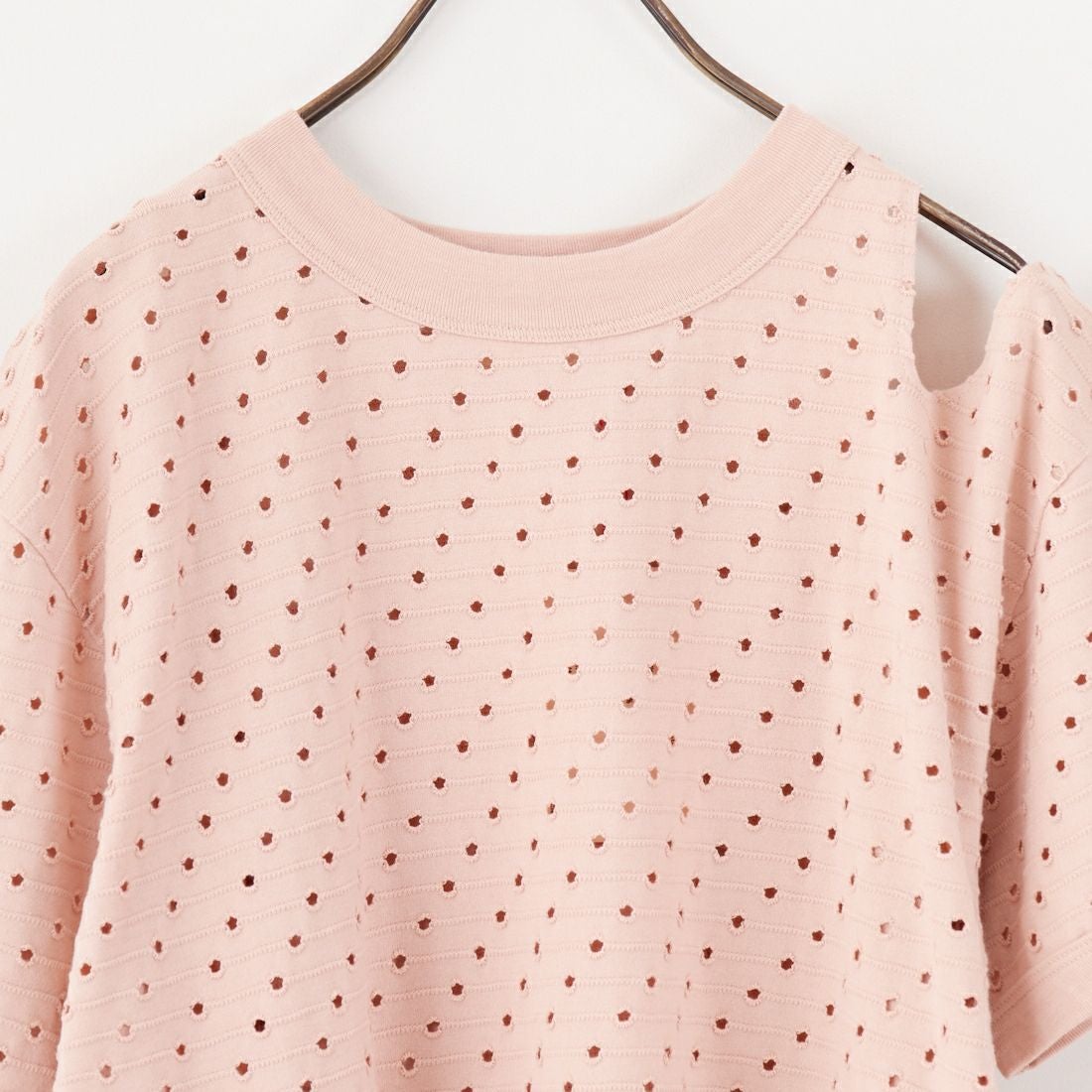 MEYAME [メヤメ] ドット ホール ジャガードTシャツ [MEY-2005] PINK