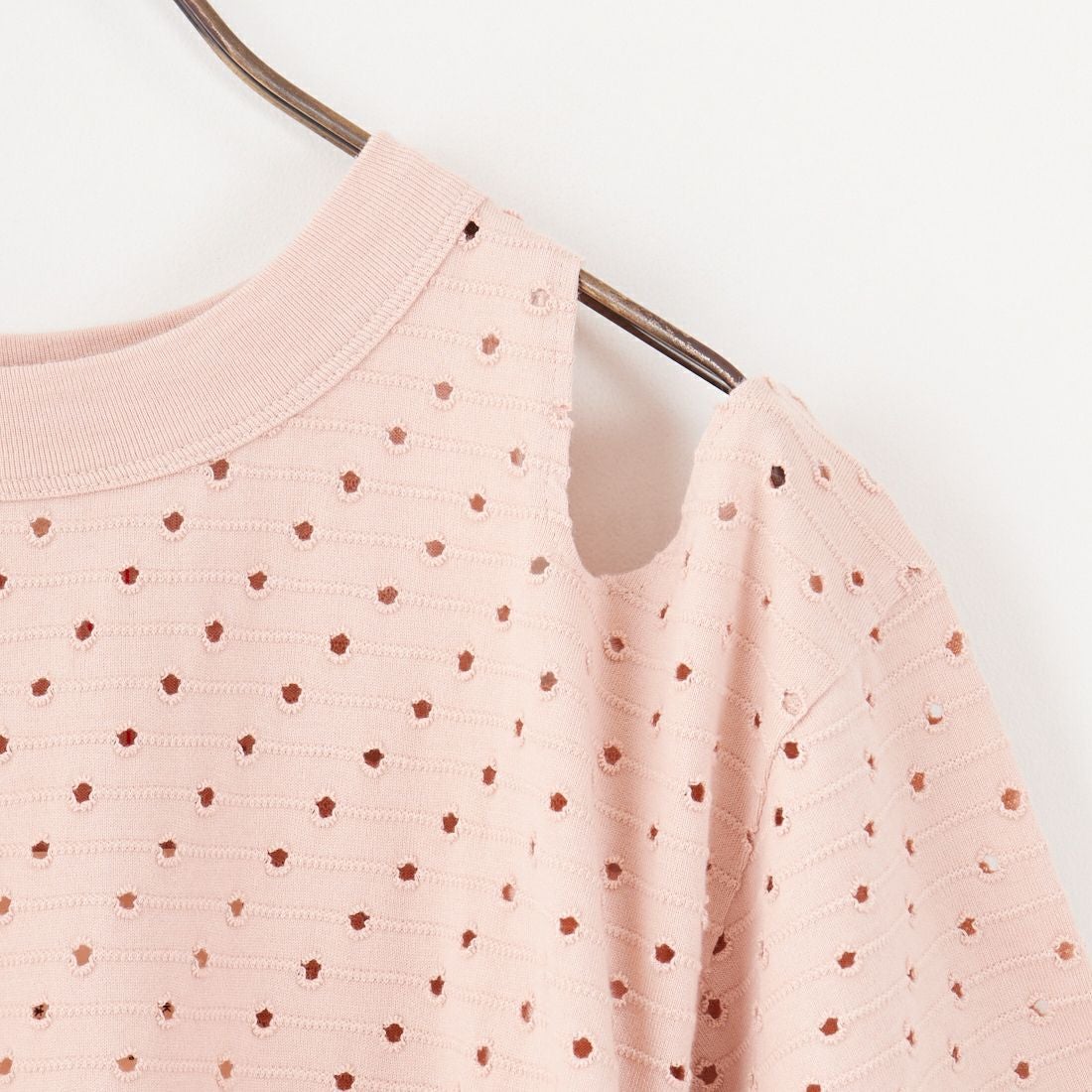 MEYAME [メヤメ] ドット ホール ジャガードTシャツ [MEY-2005] PINK