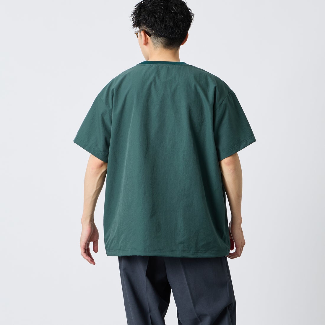 NANGA [ナンガ] ドットエア(R) コンフィーTシャツ [N2500-1J300A] GRN &&モデル身長：168cm 着用サイズ：M&&