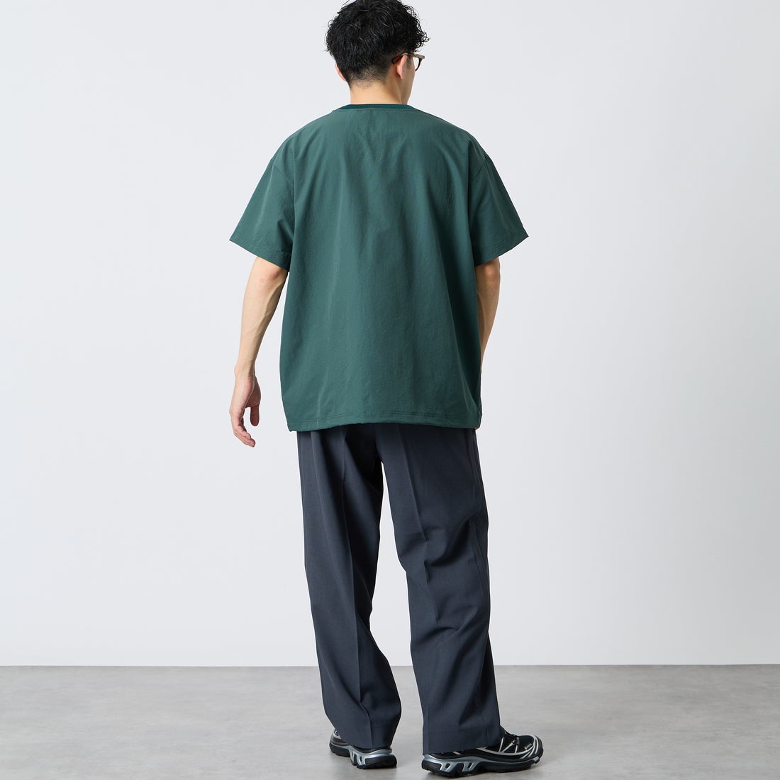 NANGA [ナンガ] ドットエア(R) コンフィーTシャツ [N2500-1J300A] GRN &&モデル身長：168cm 着用サイズ：M&&