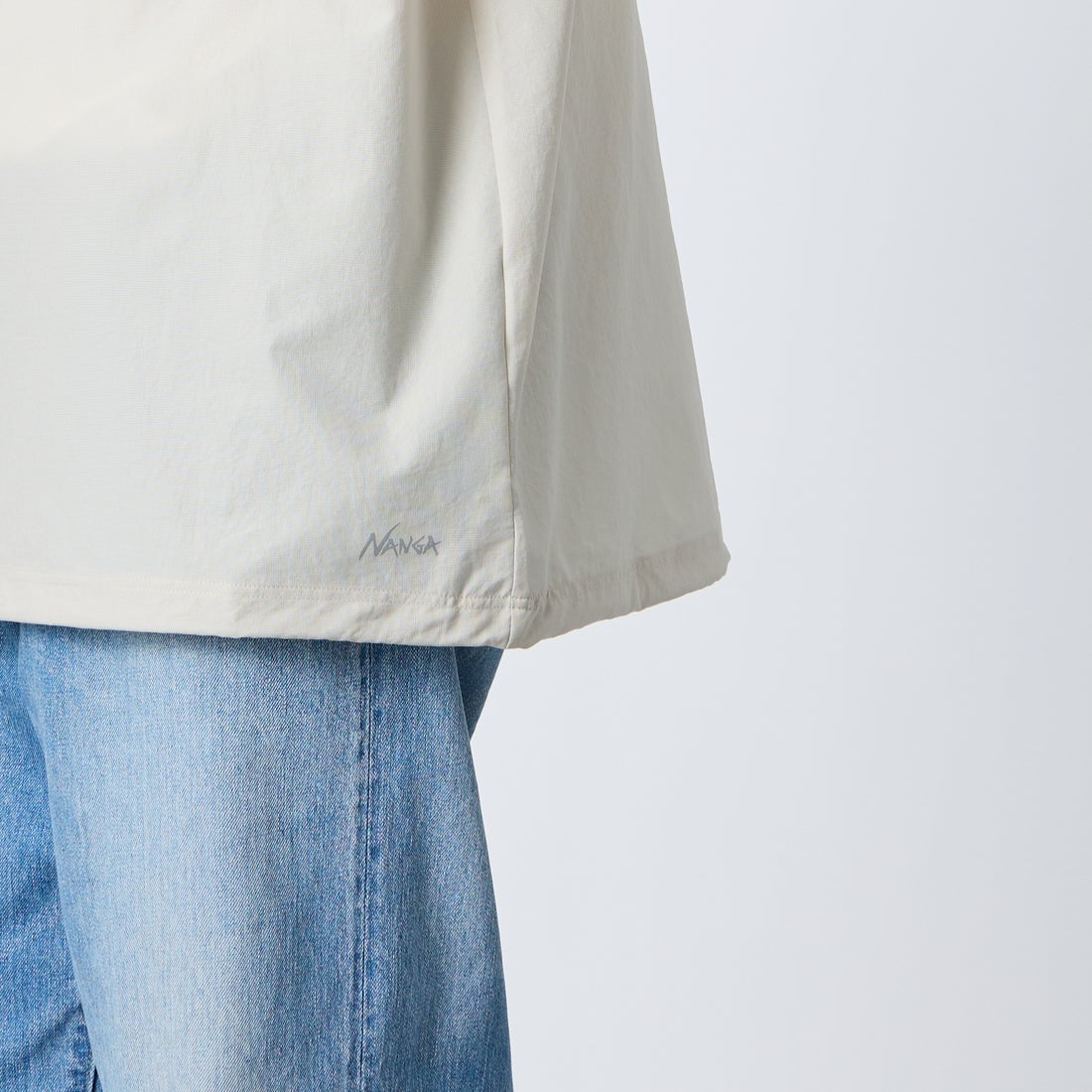 NANGA [ナンガ] ドットエア(R) コンフィーTシャツ [N2500-1J300A] S.BEG &&モデル身長：168cm 着用サイズ：L&&