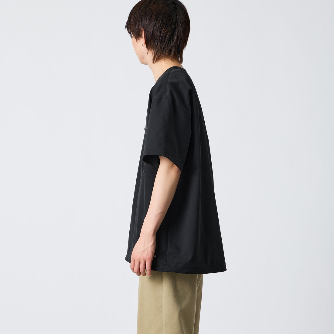 NANGA [ナンガ] ドットエア(R) コンフィーTシャツ [N2500-1J300A] P.BLK &&モデル身長：177cm 着用サイズ：XL&&