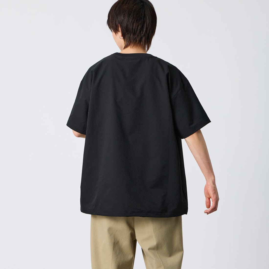NANGA [ナンガ] ドットエア(R) コンフィーTシャツ [N2500-1J300A] P.BLK &&モデル身長：177cm 着用サイズ：XL&&