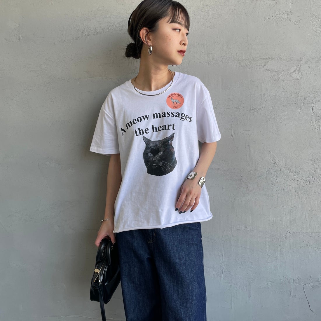 WHITE/BLAC&&モデル身長：150cm 着用サイズ：M&&