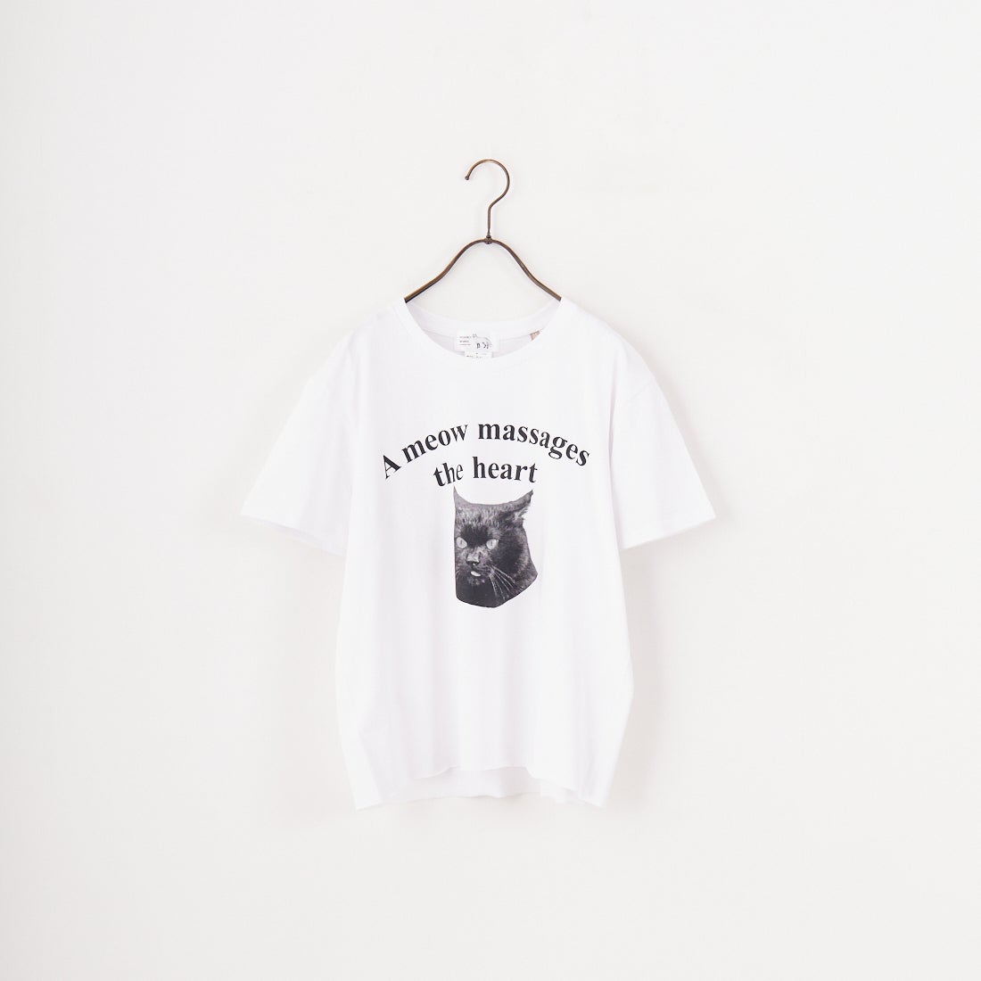 REGENCY WORKS [リージェンシーワークス] Meow メッセージショートスリーブTシャツ [02076-11] WHITE/BLAC