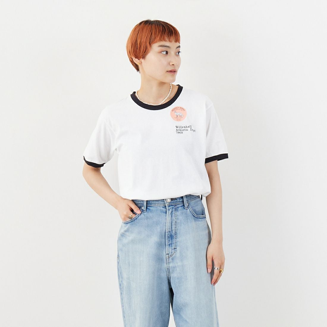 WHT/BK/BK&&モデル身長：160cm 着用サイズ：M&&