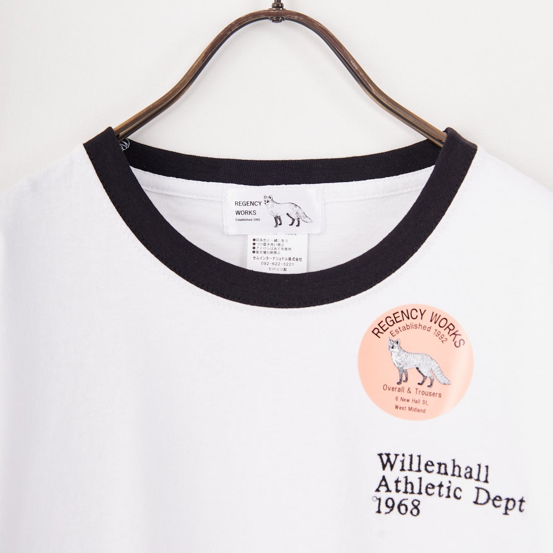 REGENCY WORKS [リージェンシーワークス] ロゴ刺繍リンガーTシャツ [SS34EM-03] WHT/BK/BK