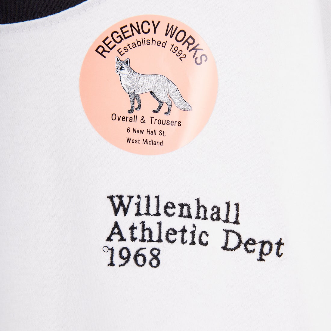 REGENCY WORKS [リージェンシーワークス] ロゴ刺繍リンガーTシャツ [SS34EM-03] WHT/BK/BK