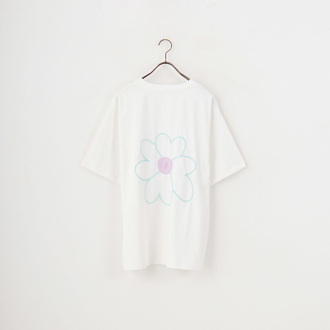 ChahChah [チャーチャー] フラワー刺繍ショートスリーブTシャツ [CC-25SS-C01] PURE WHITE