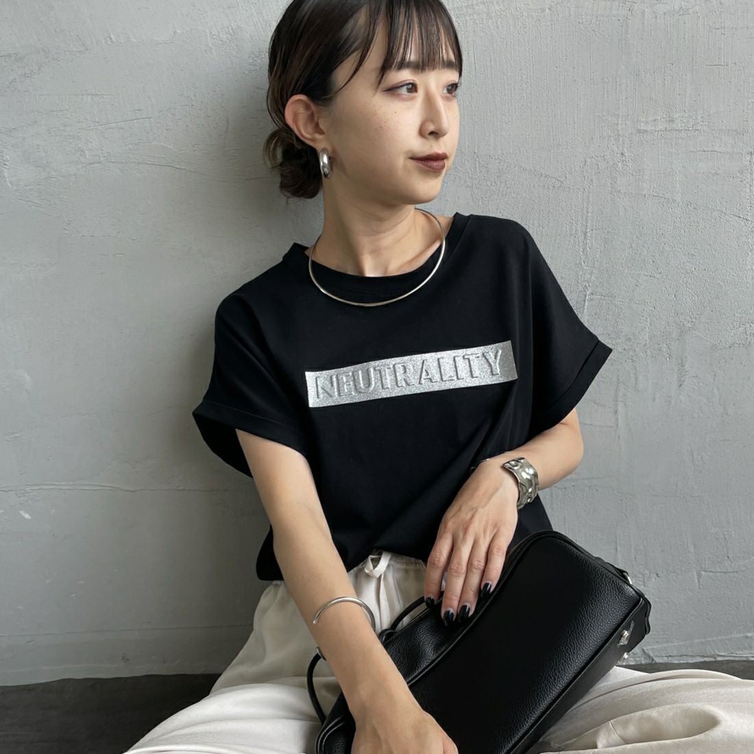 09 BLACK&&モデル身長：150cm 着用サイズ：F&&