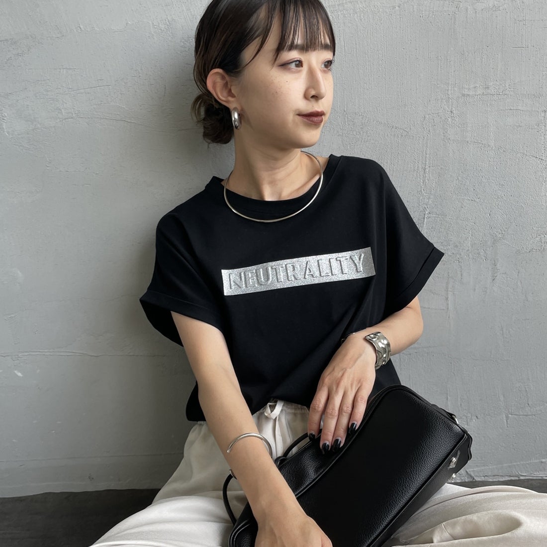 09 BLACK&&モデル身長：150cm 着用サイズ：F&&