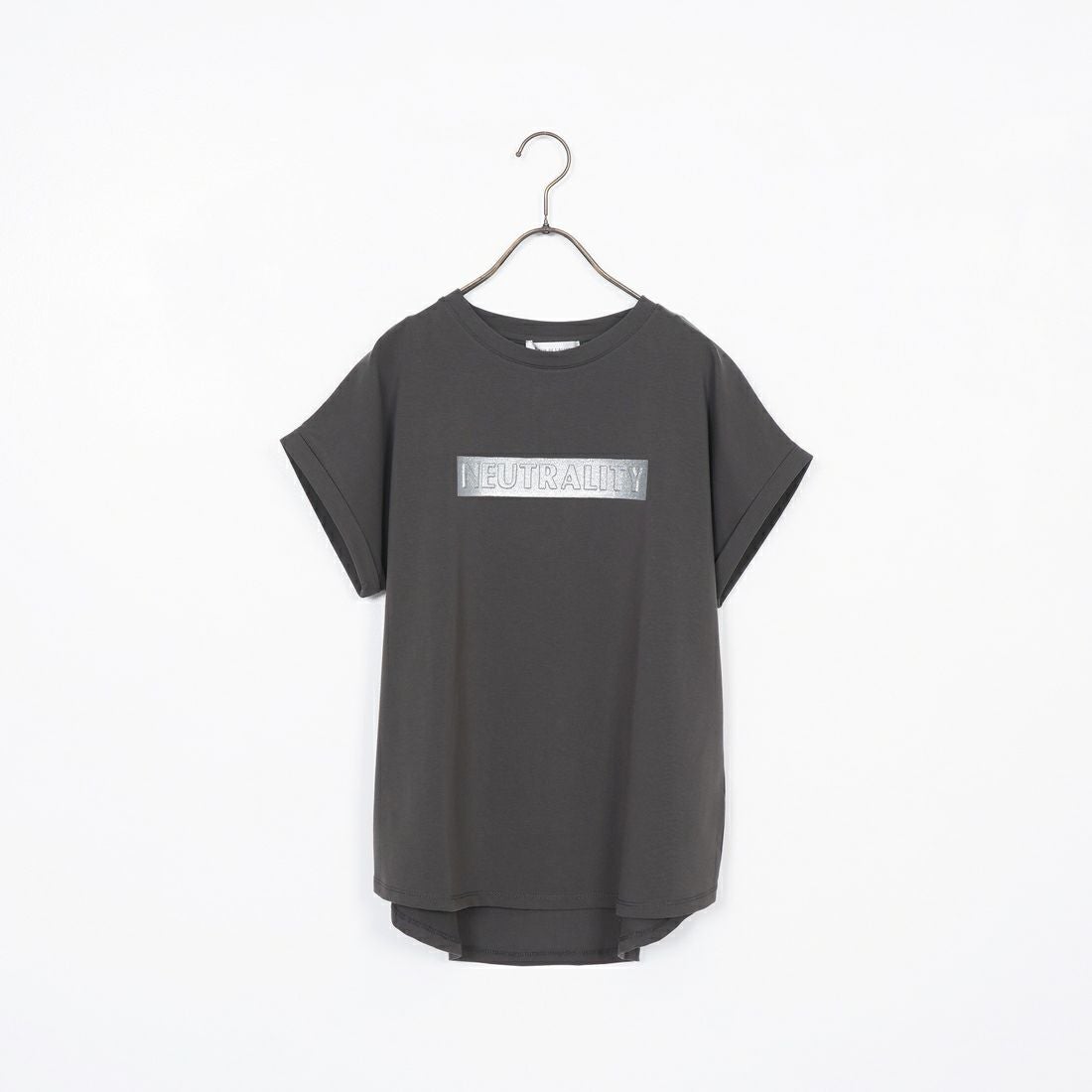 Maison de L'allure [メゾン ドゥ ラリュール] エンボスラメロゴTシャツ [M25112030]08 CHARCOA